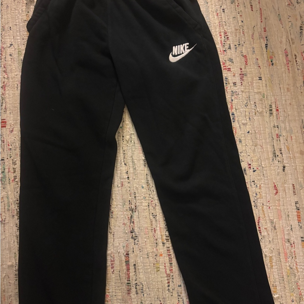 Nike Kids Black Joggers with White Logo
